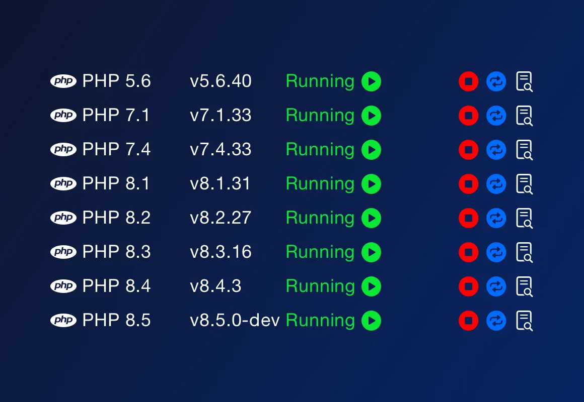 Nhiều phiên bản PHP, chạy đồng thời, không xung đột